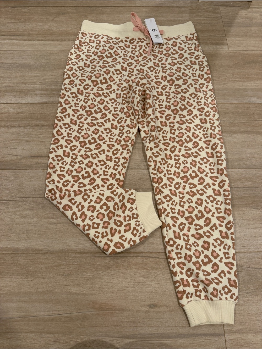 UGG Cream and Rust Leopard Print Joggers